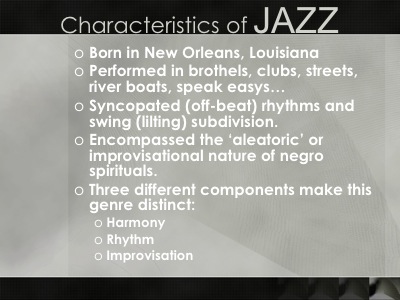 Characteristic of Jazz