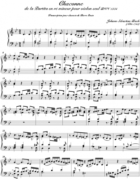 Bach BWV 1004 Chaconne