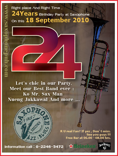 24-years Saxophone Pub, Bangkok Sep 18, 2010